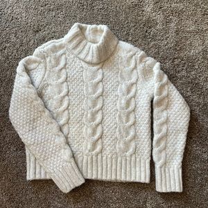 Cream American Eagle Mock-neck Sweater